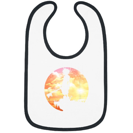 Disney Kingdom Hearts Sora Sunset Silhouette Pose Chest Logo Bibs