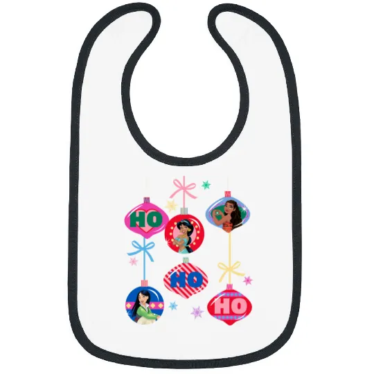 Disney Princess Christmas Ho Ho Ho Mulan Jasmine Moana Logo Bibs