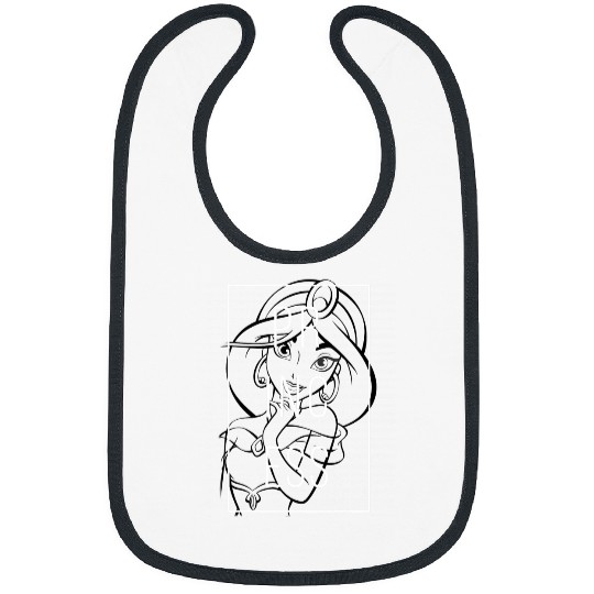 Disney Aladdin Jasmine Boxed In Line Art Graphic Bibs