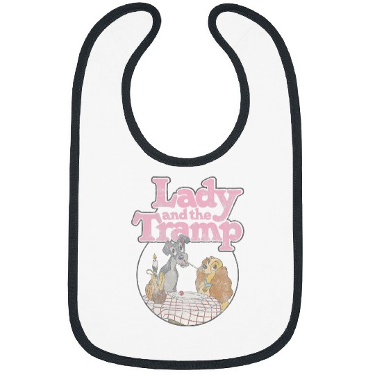 Disney The Lady And The Tramp Circle Portrait Logo Bibs