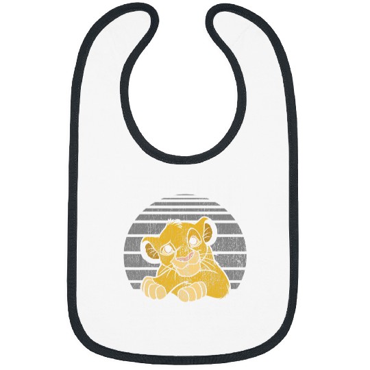Disney Lion King Young Simba Distressed Stripes Bibs