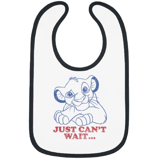 Disney The Lion King Simba Just Can't Wait Distressed Logo Bibs