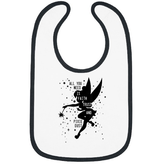 Disneyss Peter Pan Tinker Bell Pixie Dust Vintages Silhouette Bibs