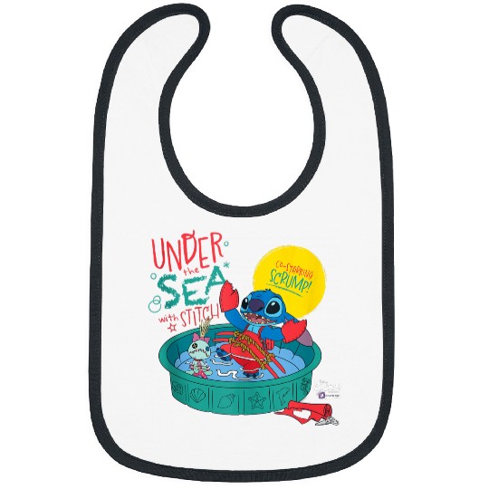 Disneyss 100 Stitch In Costume Little Mermaid Under The Sea Bibs
