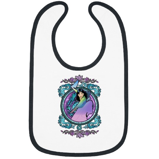 Disney Mulan Stained Glass  Color Gradient Nouveau Bibs