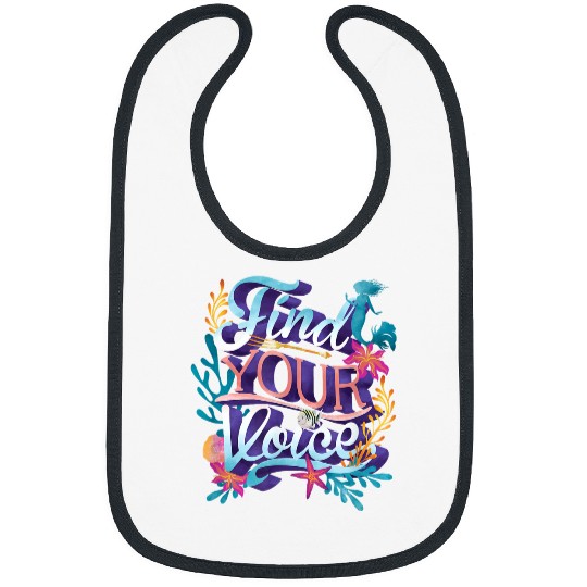 Disneyss The Little Mermaid Find Your Voice Quote Logo Bibs