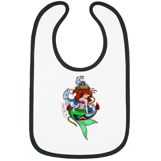 Disneyss Little Mermaid Under The Sea Tattoo Style Portrait Bibs