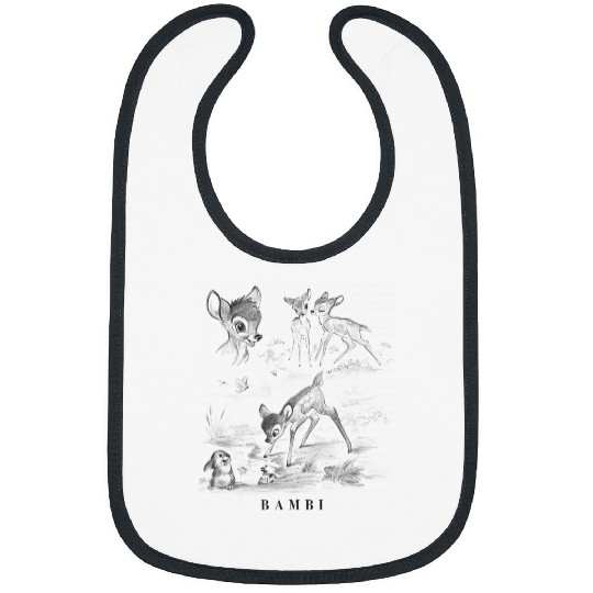 Disney Bambi And Friends Faline Thumper Distressed Sketch Bibs