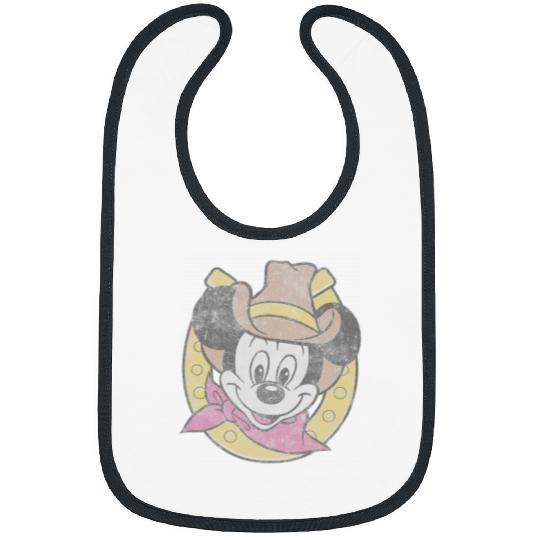 Disney Mickey Cowboy Classic Horseshoe Hat Bibs