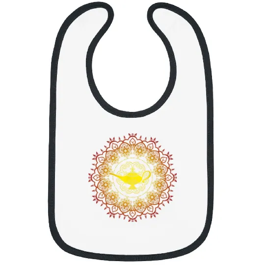 Disney Aladdin Genie's Lamp Orange Mandala Bibs