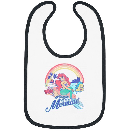 Disney The Little Mermaid Pastel Rainbow Retro Bibs
