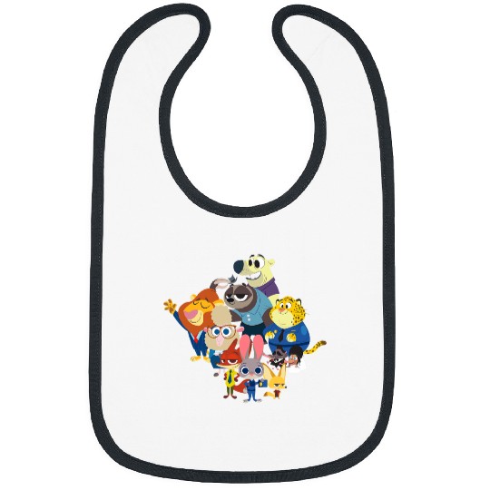 Disney Zootopia The Gang Is All Here Group Shot Portrait Bibs