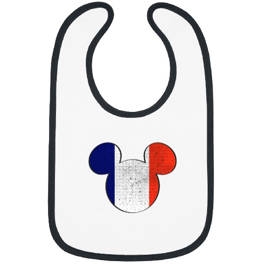 Disney Mickey Mouse Logo France Flag Fill Bibs