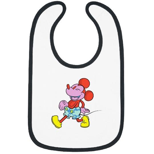 Disney Mickey Mouse Wild Colors Retro  Walking Pose Bibs
