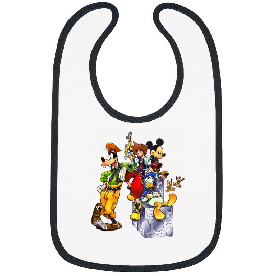 Disney Kingdom Hearts Goofy Mickey & Donald Sora Block Shot Bibs