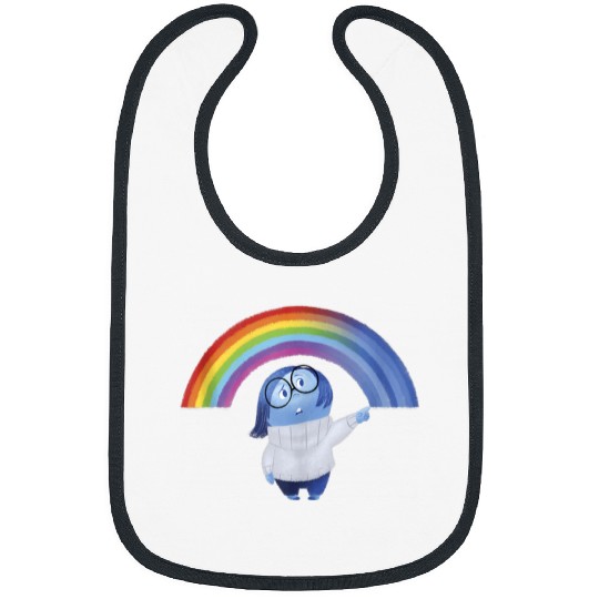 Disneyss Pixars Inside Out Sadness Rainbow Blue Gradient Logo Bibs
