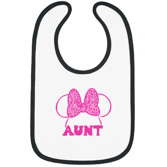 Disney Minnie Mouse Aunt Minnie Ears Outline Logo Bibs