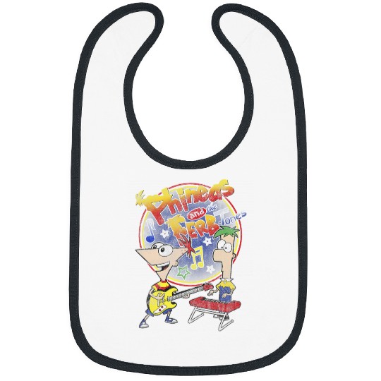 Disney Phineas And Ferb-Tones Distressed Band Logo Bibs