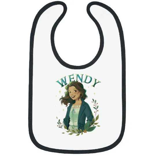 Disneyss Peter Pan Wendy Vintages Floral Wendy Portrait Bibs