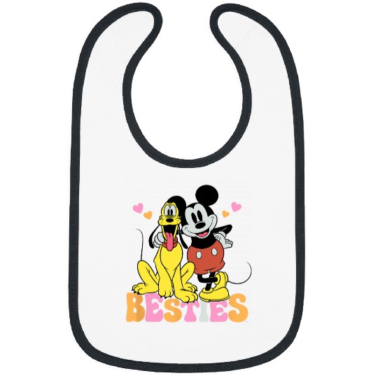 Disney Mickey Mouse Pluto Besties BFF Best Friends Valentine Bibs