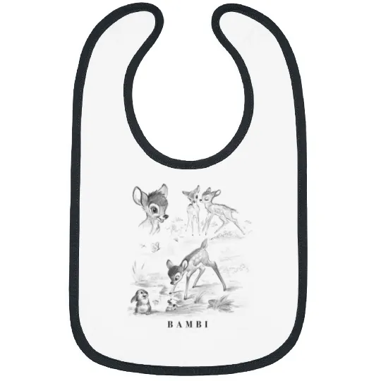 Disney Bambi And Friends Faline Thumper Distressed Sketch Bibs