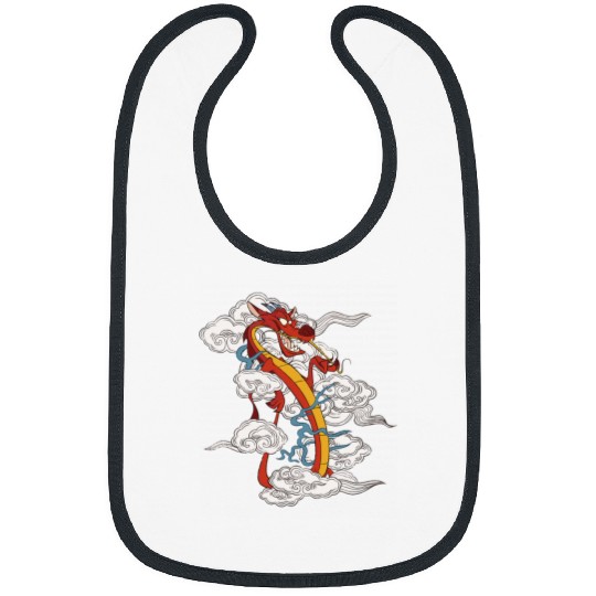 Disney Mulan Chinese New Years Sassy Mushu Clouds Portrait Bibs