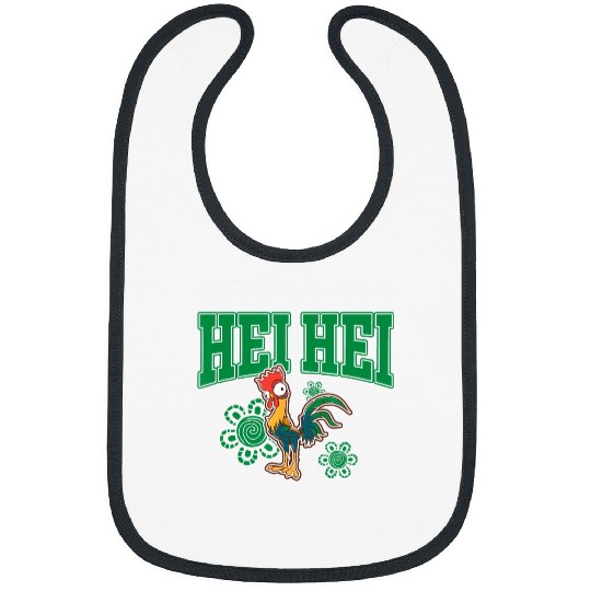Disney Moana Funny Hei Hei Big Chest Collegiate Text Logo Bibs