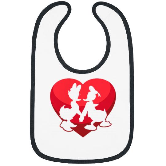 Disneyss Donald And Daisy Duck Valentine's Day Small Heart Bibs