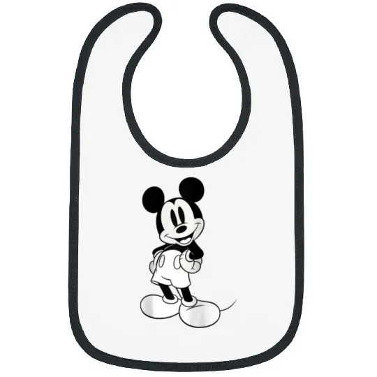 Disney Classic Mickey Black and White Raglan Baseball Tee Bibs