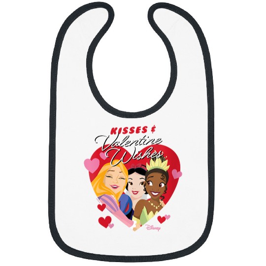 Womens Disney Princess Tiana Rapunzel Snow White Valentine Wishes Bibs