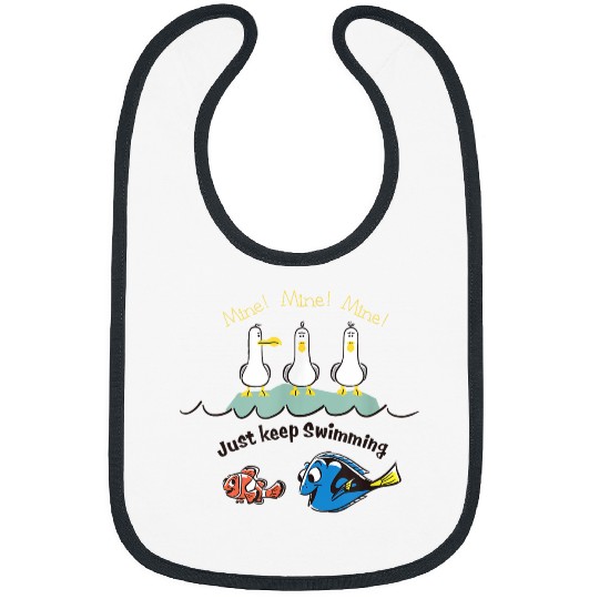 Disneyss Pixars Finding Nemo Mine Mine Mine Just Keep Swimming Bibs