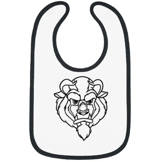 Disneyss Beauty And The Beast Beast Simple Black Outline Bibs