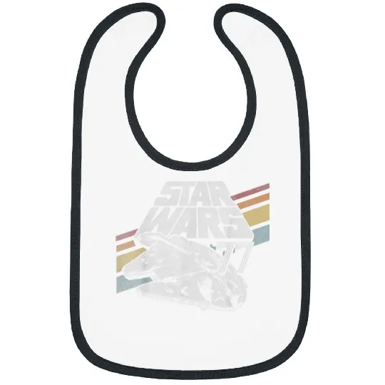 Star Warss Millennium Falcon 77 Retro Diagonal Stripe Disneyss+ Bibs