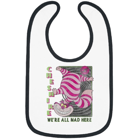 Disneyss Alice In Wonderland Cheshire Cat We're All Mad Here Bibs