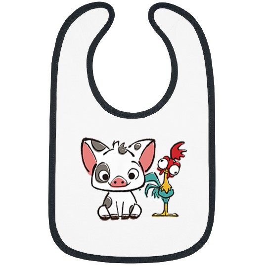 Disneyss Moana Pui Hei Hei Left Chest Graphic Bibs
