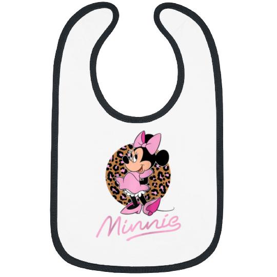 Disney - Minnie Leopard Print Raglan Baseball Tee Bibs
