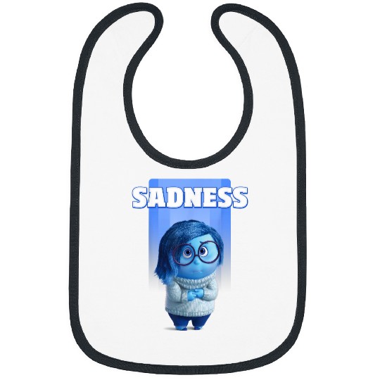 Disneyss Pixars Inside Out Riley's Sadness Blue Character Logo Bibs