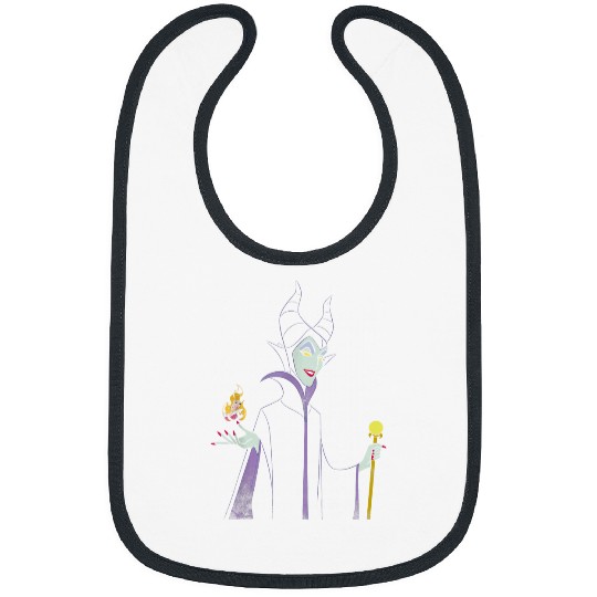 Disneyss Sleeping Beauty Maleficent Outline Flame Bibs