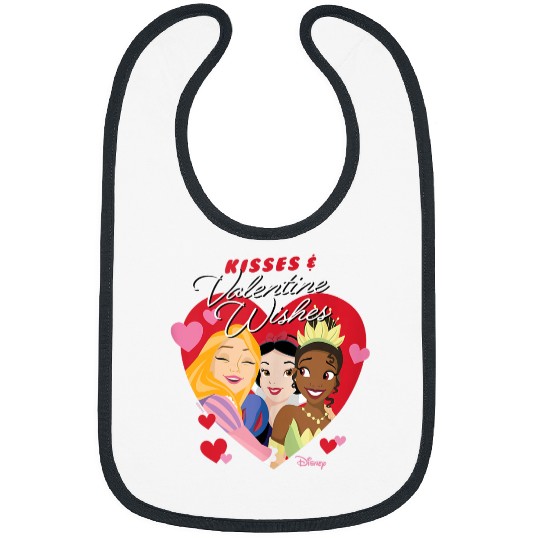 Disney Princess Tiana Rapunzel Snow White Valentine Wishes Bibs