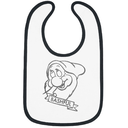 Disneyss Snow White Bashful Line Art Big Faces Bibs