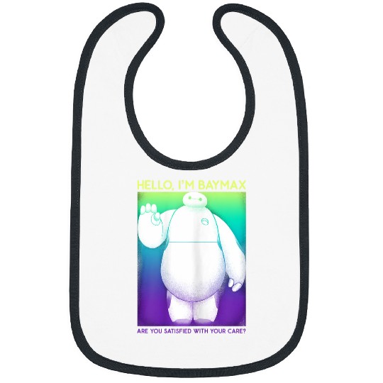 Disneyss Big Hero 6 Baymax Hello Wave Colorful Graphic Bibs