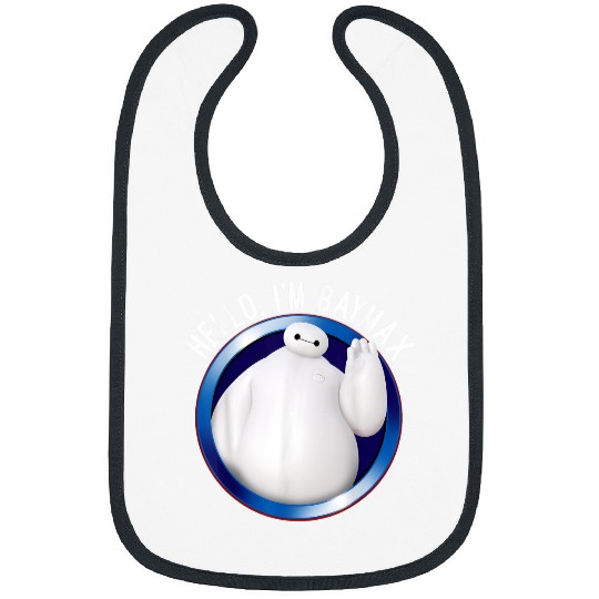 Disneyss Big Hero 6 Baymax Wave Hello Circle Graphic Bibs