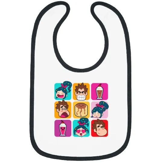 Disney Wreck-It Ralph Vanellope Ralph & Desserts Panels Bibs