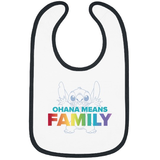 Disneyss Lilo Stitch Ohana Means Family Stitch Rainbow Pride Bibs