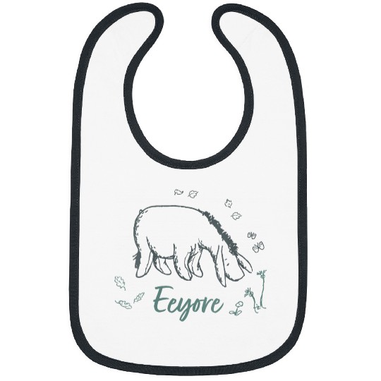 Disneyss Winnie The Pooh Eeyore Floating Daisy Outline Bibs