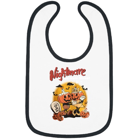Vint age Nightmare on Mainstreet Halloween Pumpkin DisneyMickey Minnie Mouse - Halloween Disney Cla Bibs