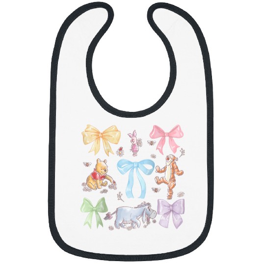 Disneyss Winnie The Pooh Cute Group shots Sketch Chest Logo Bibs