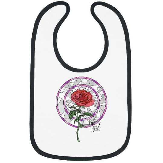 Disneyss Beauty The Beast Rose Stained Glass Graphic Bibs