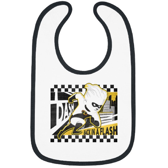 Disneyss Pixars The Incredibles 2 Dash Retro Racing Flag Logo Bibs