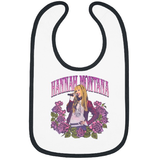 Discover Disney Hannah Montana Iconic Popstar Floral Big Chest Frame Bibs